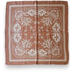 Brown Scarf Unisex Vtg Headscarf Tied 26.5” X 27.5” Headscarf Scarve